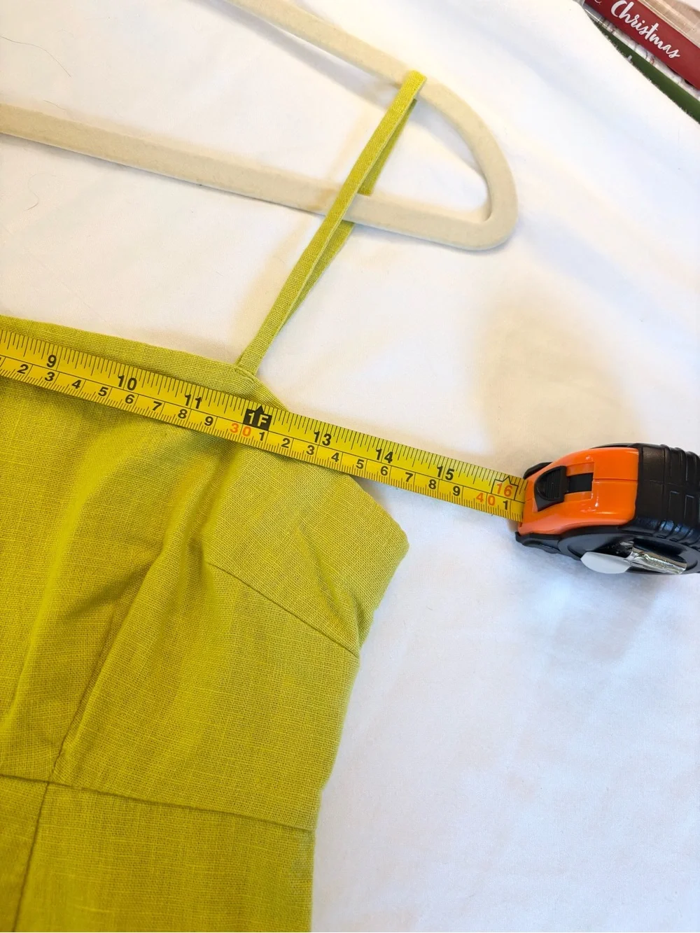 Abercrombie & Fitch Chartreuse Spaghetti Strap linen blend Maxi Dress